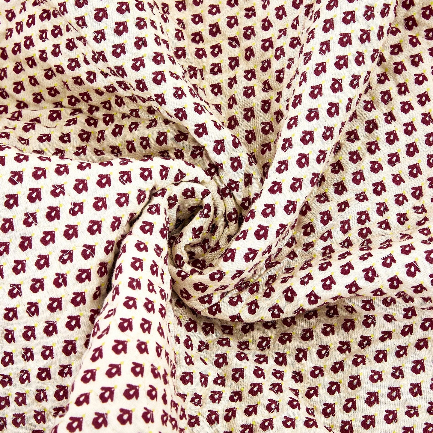Tache Fairy Tale Tea Party Beige Burgundy Paisley Floral Cotton Patchwork Quilted Throw Blanket (DXJ103443)