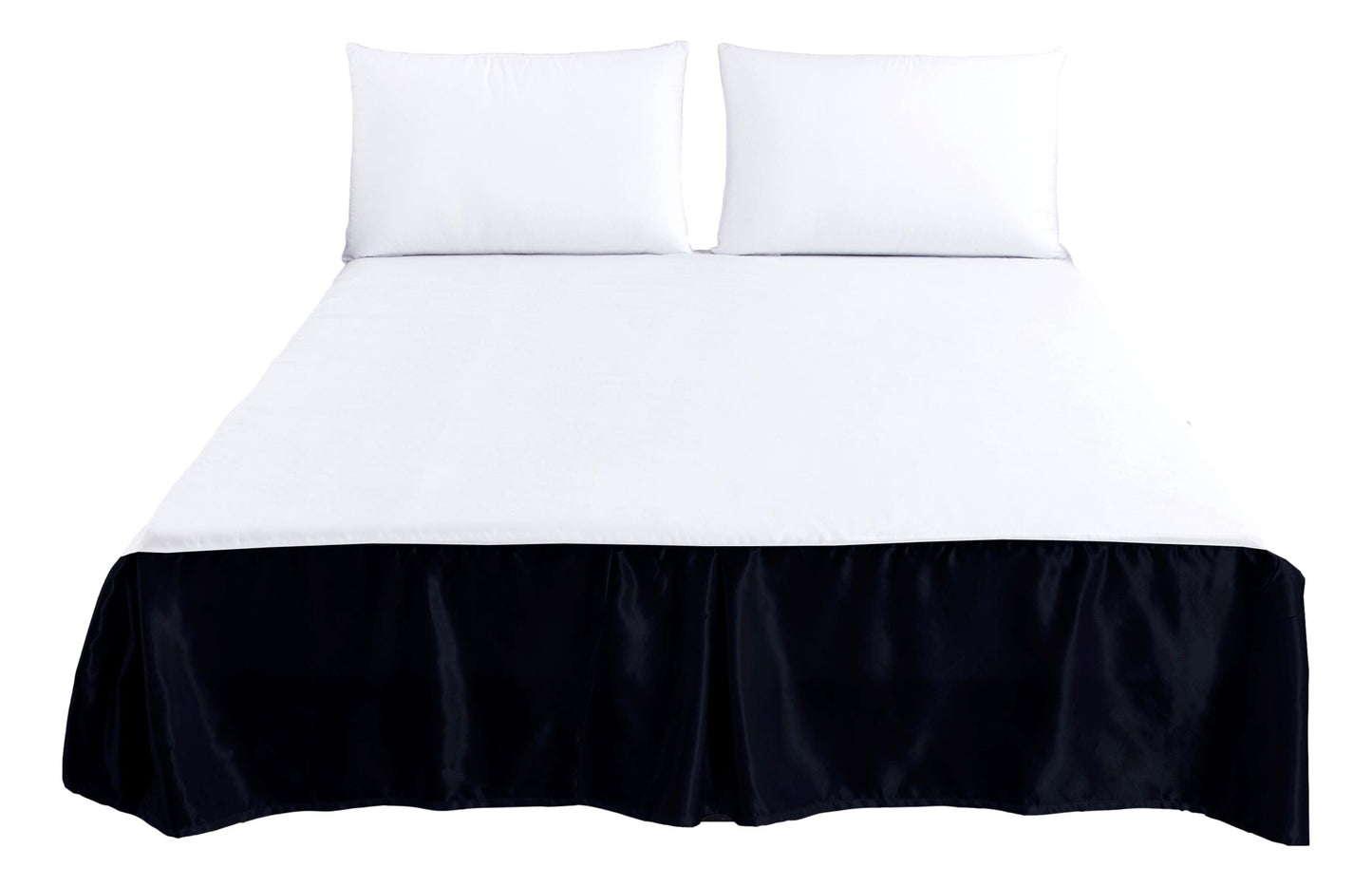 Polyester Satin Black Platform Bed Skirt, 14-Inch Drop