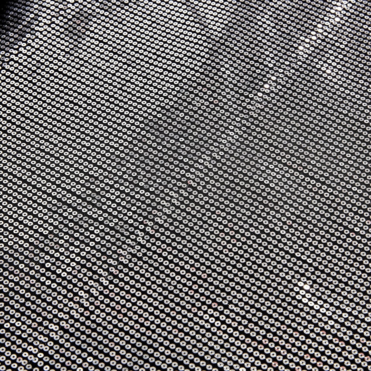 Tache Luxurious Glam Night Out Silver Sequin Black Organza Ruffle 6pc Comforter Set (1622)