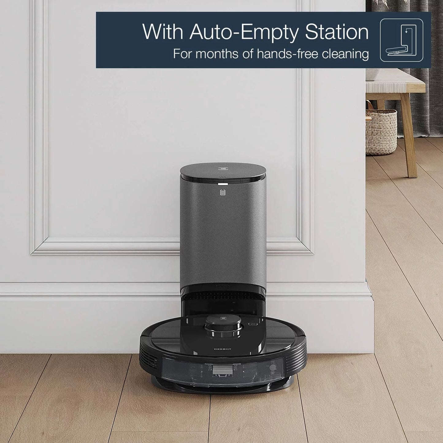 ECOVACS DEEBOT N8+ Smart Robot Vacuum and Mop with Auto-Empty Station, Laser Mapping, 110-Min Runtime, Wi-Fi App & Voice Control, Ideal for Pet Hair and Hard Floors