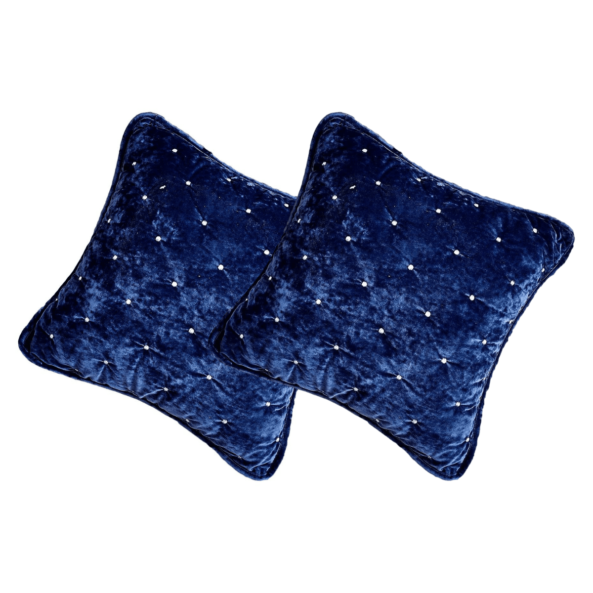 Dark Royal Blue Plush Velvet Diamond Tufted Euro Sham & Cushion Cover