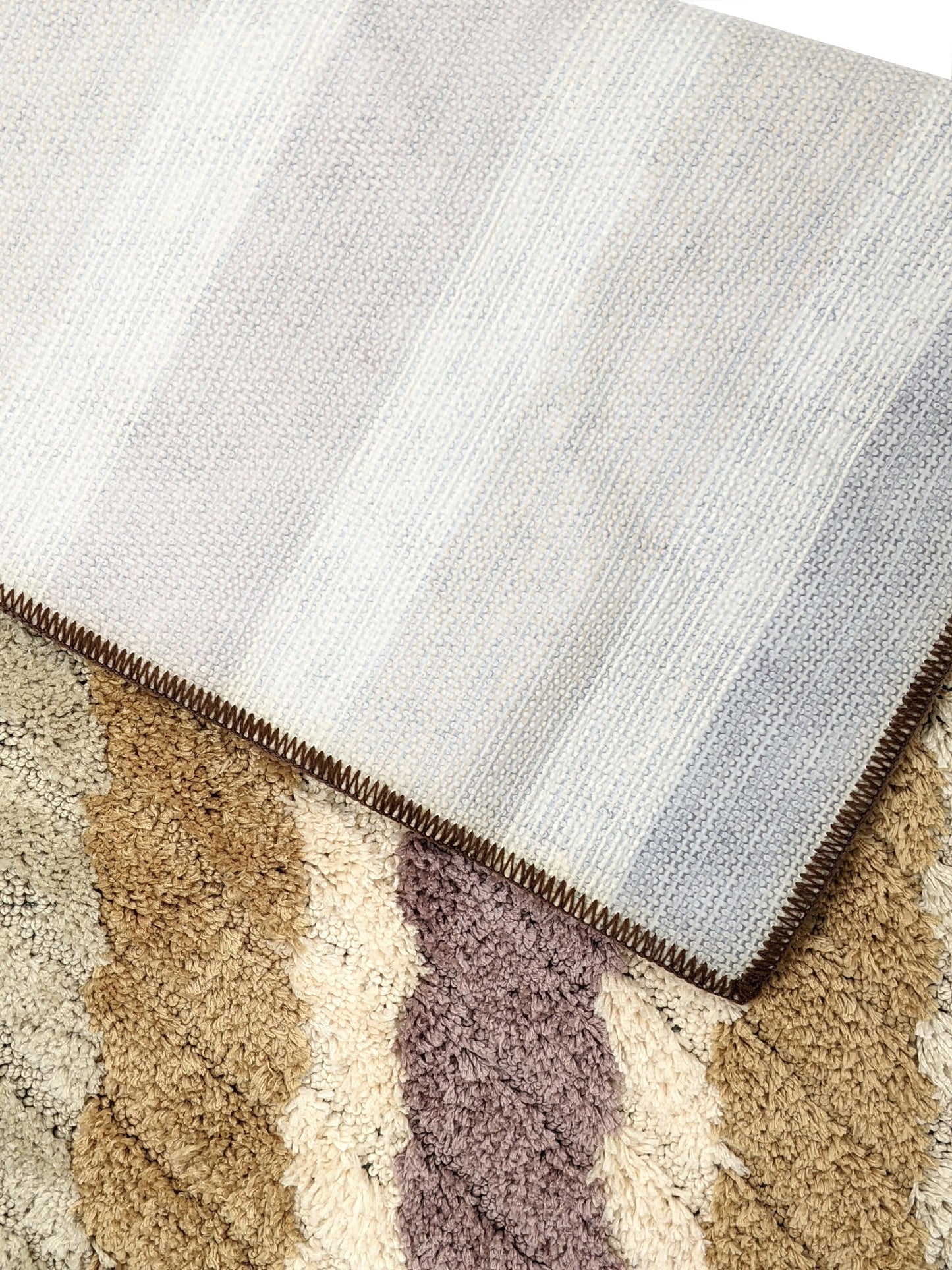 Tache 20x32 Inch Striped Brown and Beige Bathroom Rugs (TARBS2032)
