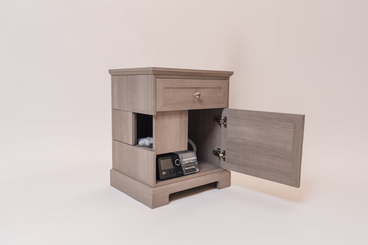 Manufactured Wood and Laminate C-PAP Nightstand, Charleston Gray