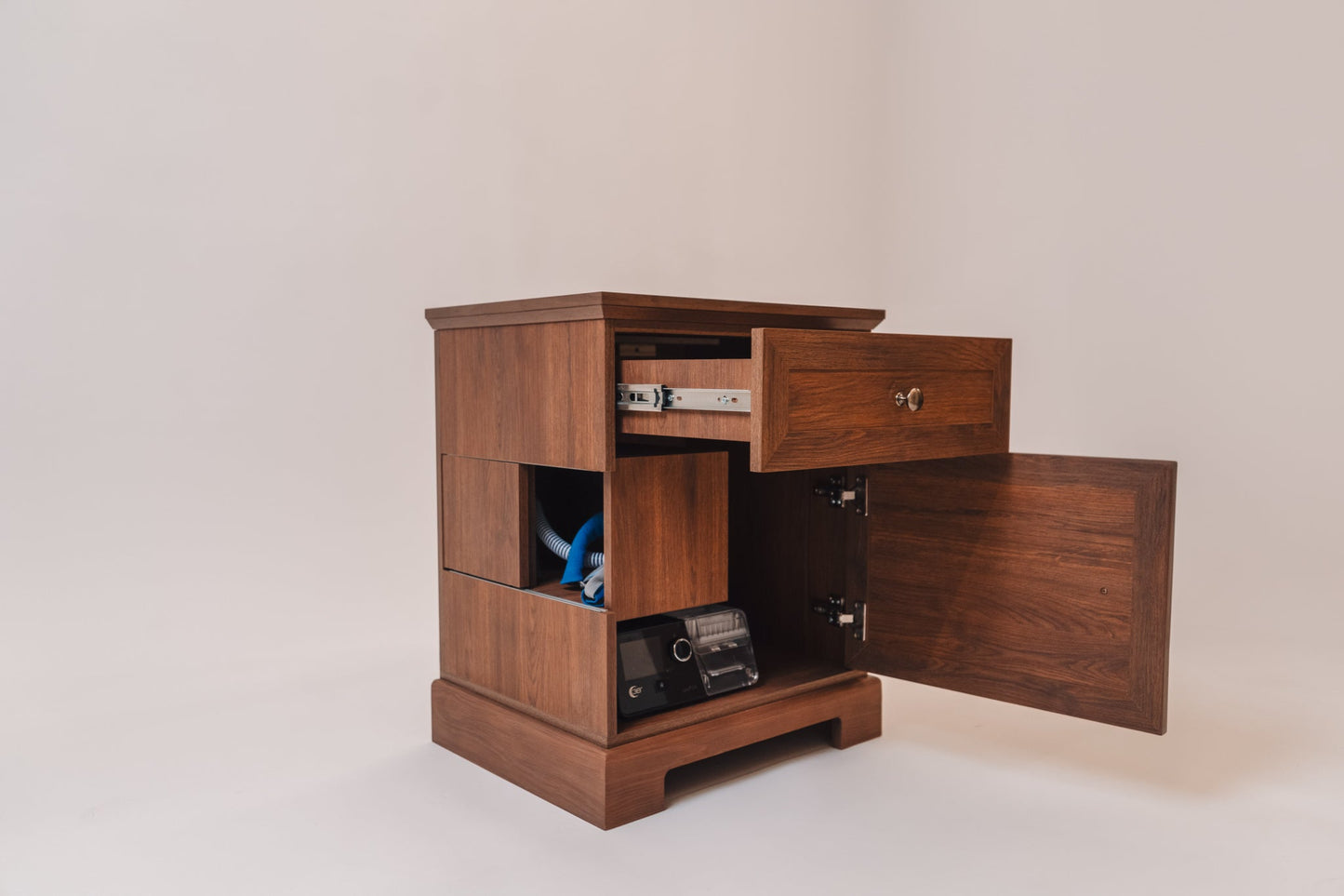 Manufactured Wood and Laminate Charleston Nightstand with Walnut
