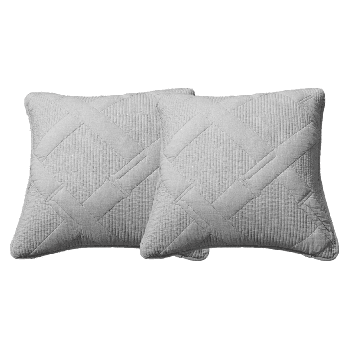 Cotton Geometric Diamond Quilted Cushion Cover & Euro Sham