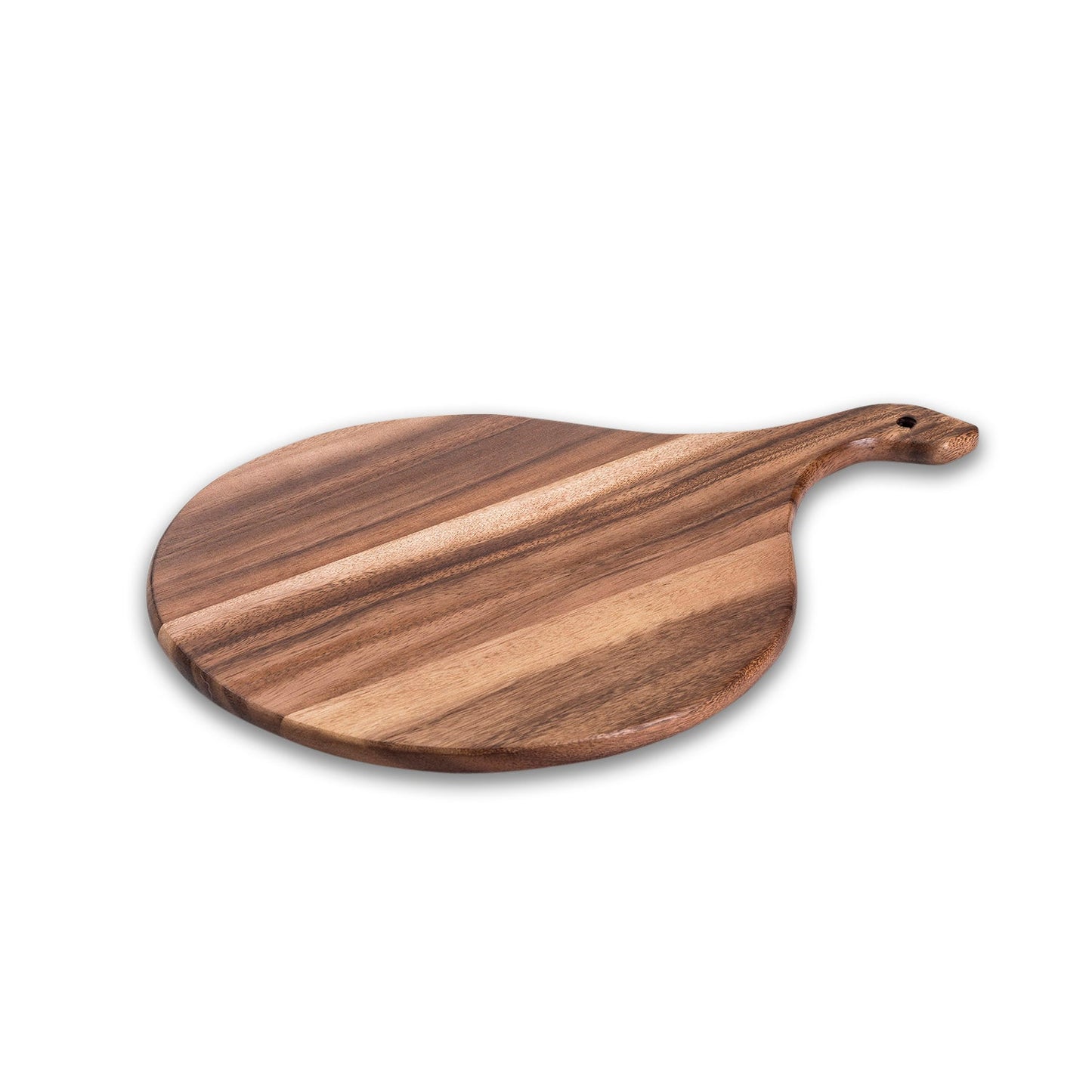 Acacia Wood Round Cutting Board with Handle for Serving