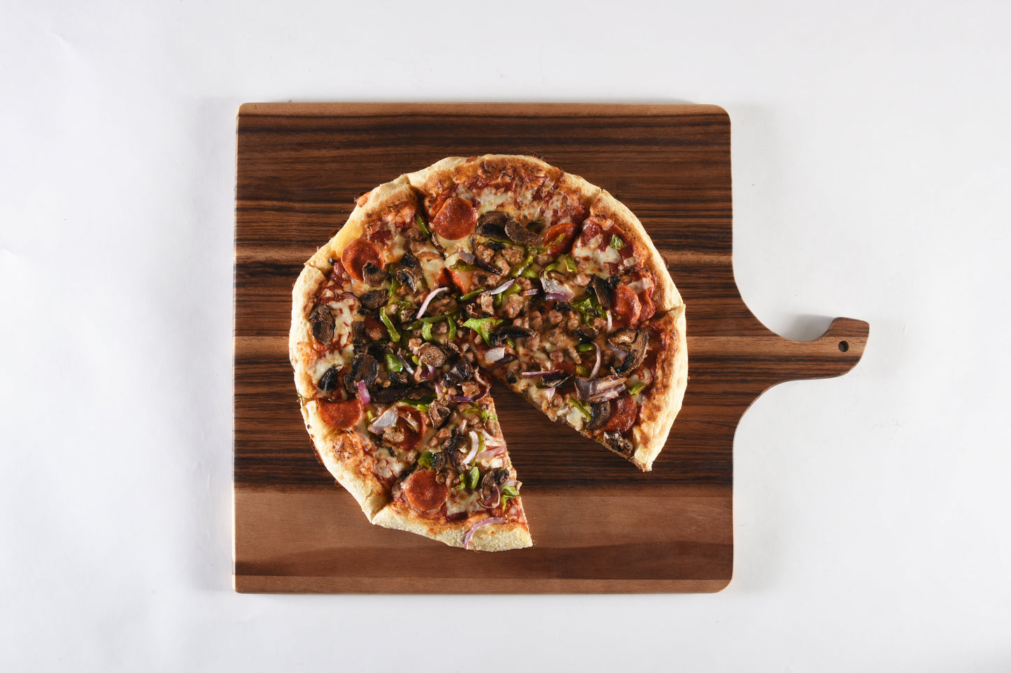 Acacia Wood Square Cutting Board with Handle