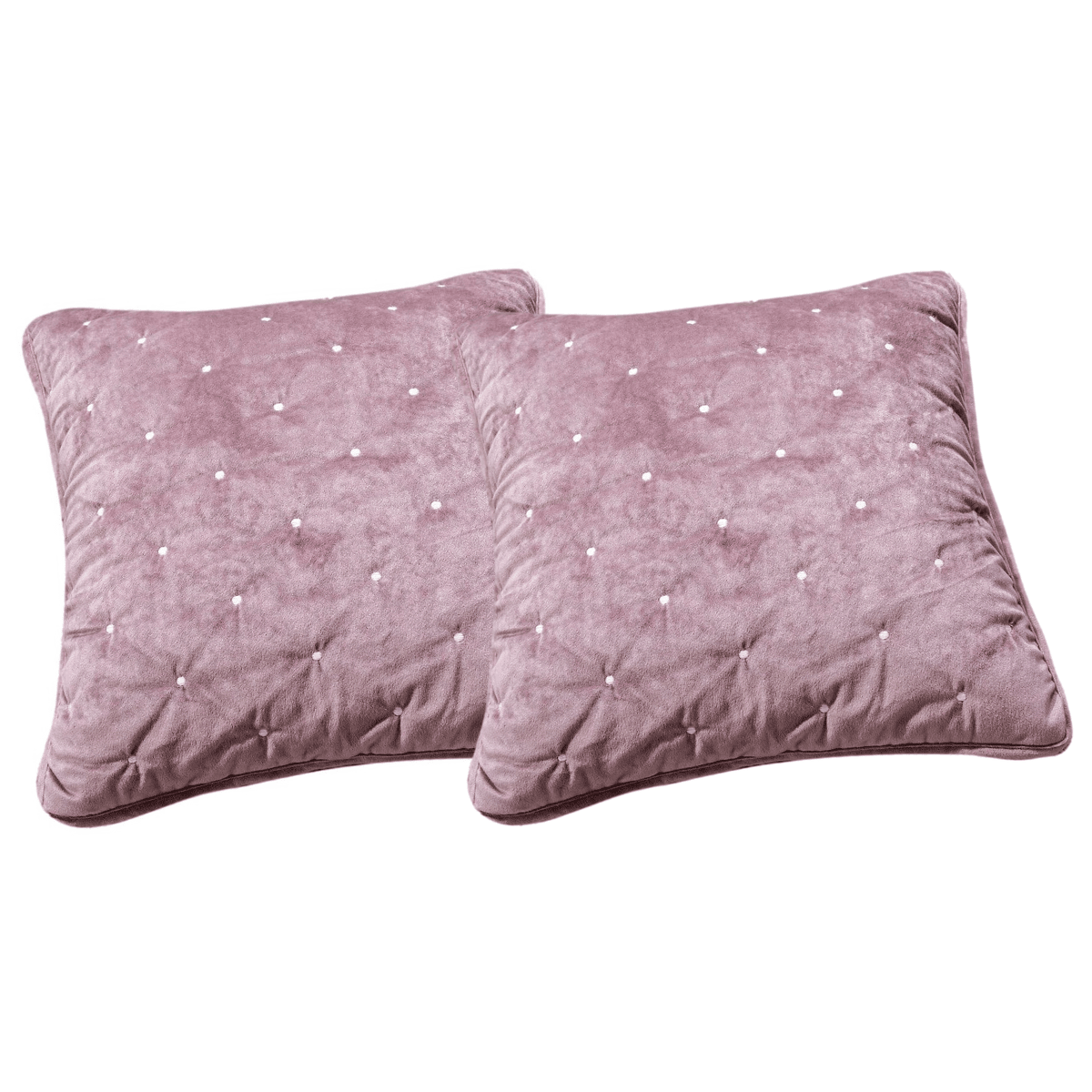 Mauve Polyester Velvet Diamond Tufted Euro Sham & Cushion Cover