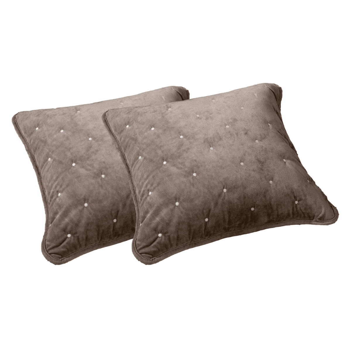 Tan Beige Polyester Velvet Diamond Tufted Euro Sham & Cushion Cover