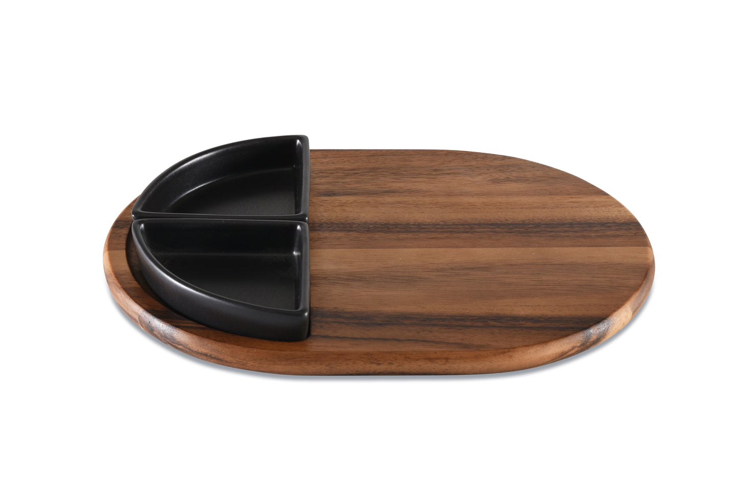 Acacia Wood Charcuterie & Serving Tray with Ceramic Bowls