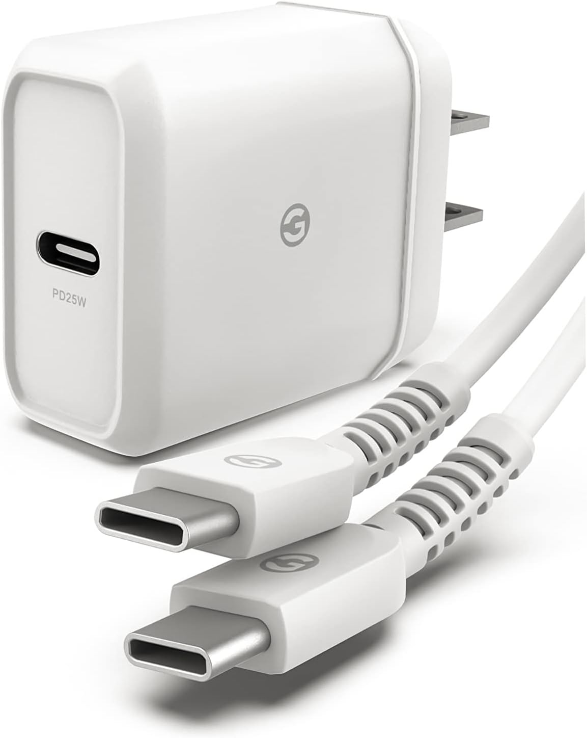 25W Super Fast Charger for Phones (USB C) Rapid Charging Wall Plug Adapter with Type C to C Cable Included (for Galaxy S21 / S22 / S23 / S24 Ultra Models)