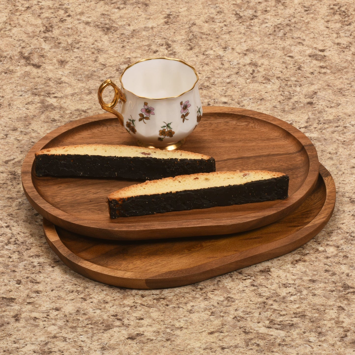 Acacia Wood Oval Plates for Serving and Display