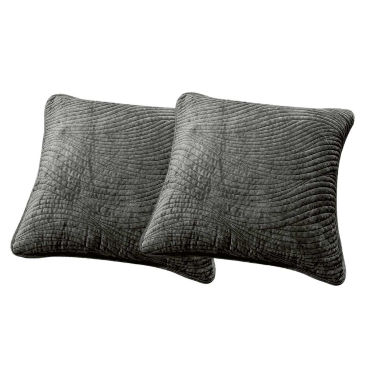 Polyester Velvet Plush Waves Euro Sham & Cushion Cover, Dark Taupe