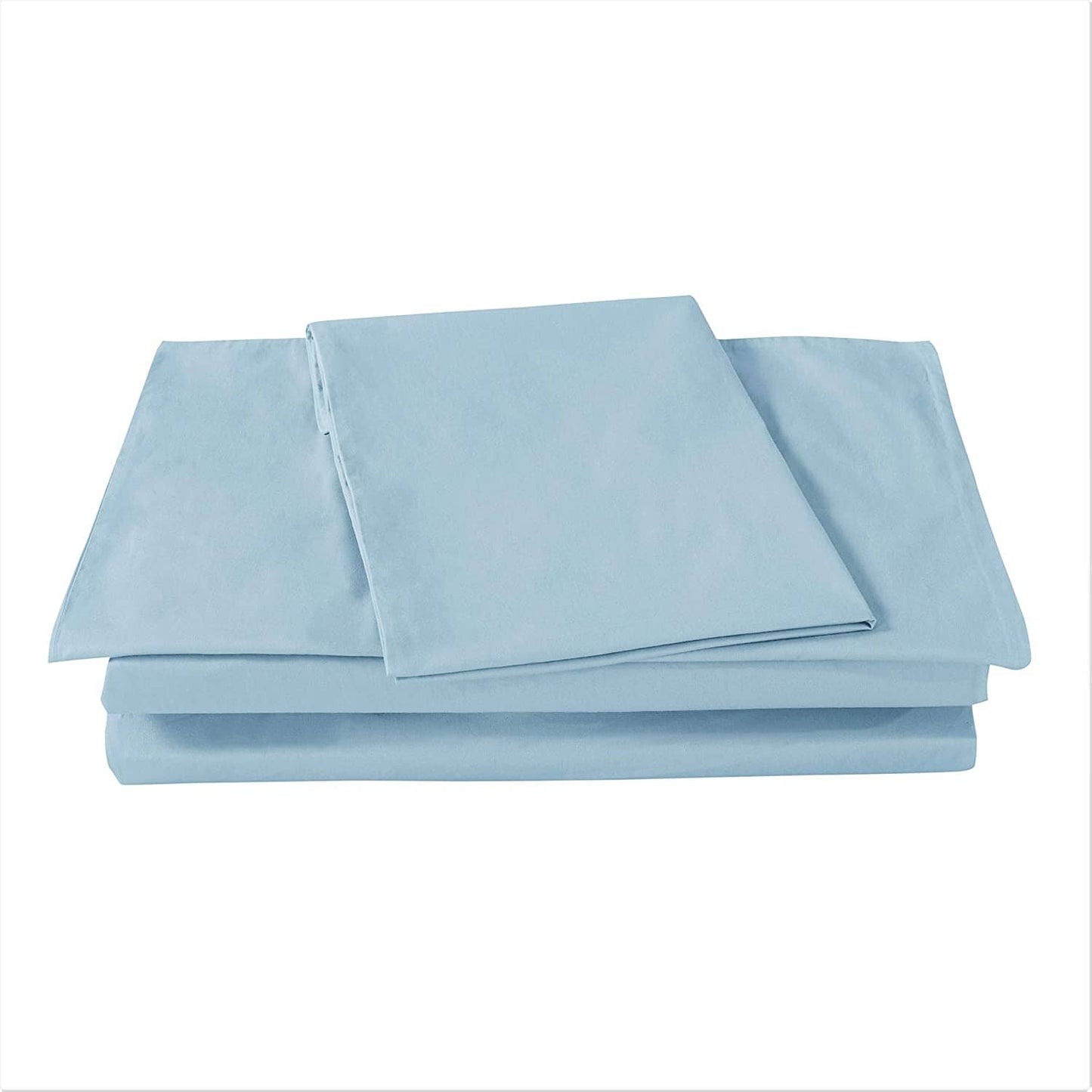 DaDa Bedding Cotton Soothing Light Sky Blue Fitted Sheet (JHW-604)