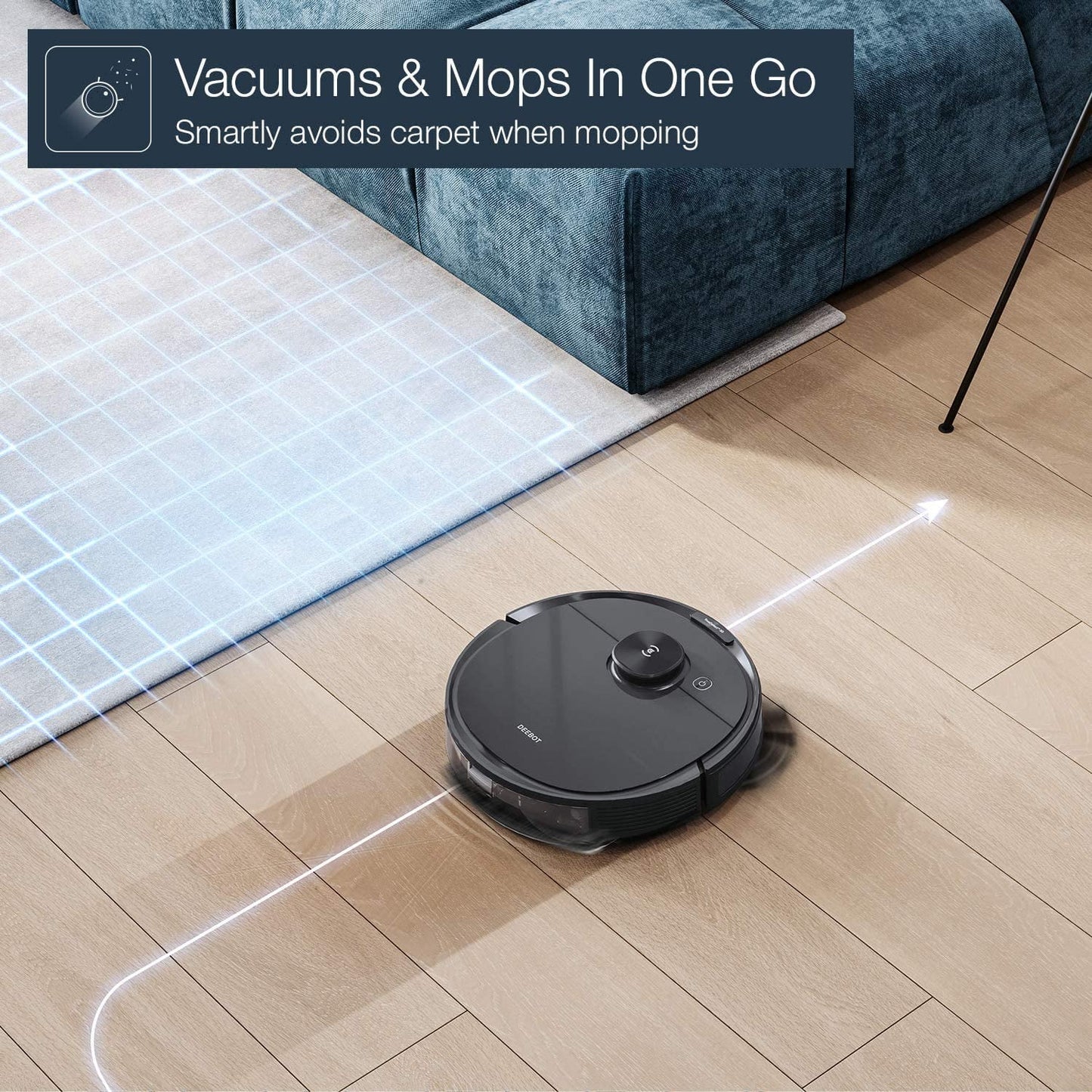 ECOVACS DEEBOT N8+ Smart Robot Vacuum and Mop with Auto-Empty Station, Laser Mapping, 110-Min Runtime, Wi-Fi App & Voice Control, Ideal for Pet Hair and Hard Floors