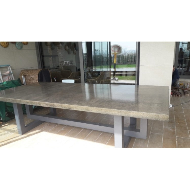 Lightweight Concrete Rectangular Dining Table - Contemporary Industrial Style 39x86.5