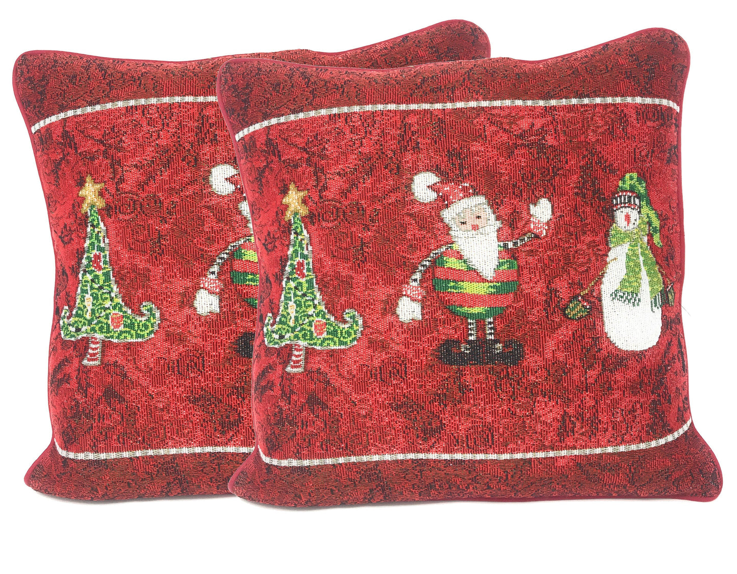 Tache Here Comes Santa Claus Vintage Holiday Woven Tapestry Throw Pillow Cover (8577CC)
