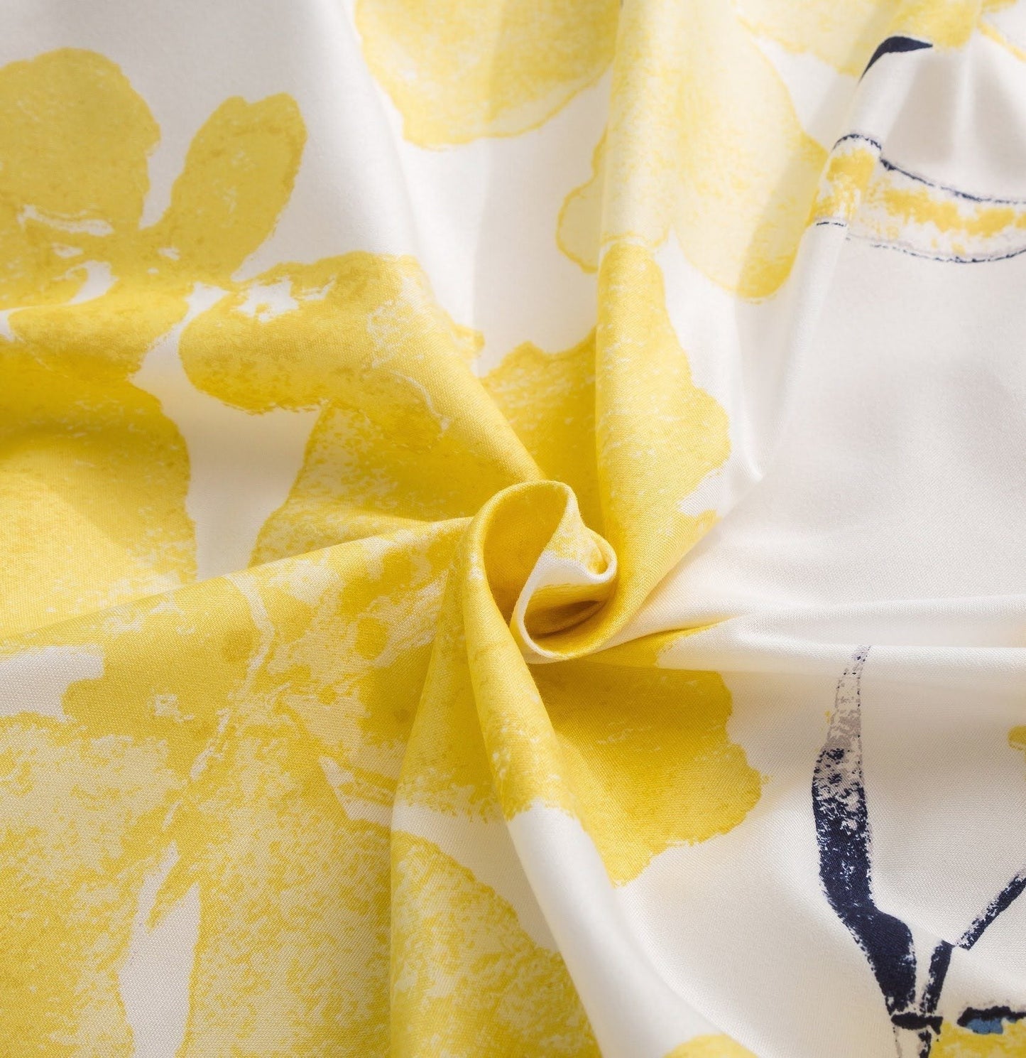 Tache Microfiber Watercolor Tropical Floral Yellow Blue Fitted Sheet / Flat Sheet (JHW-841)