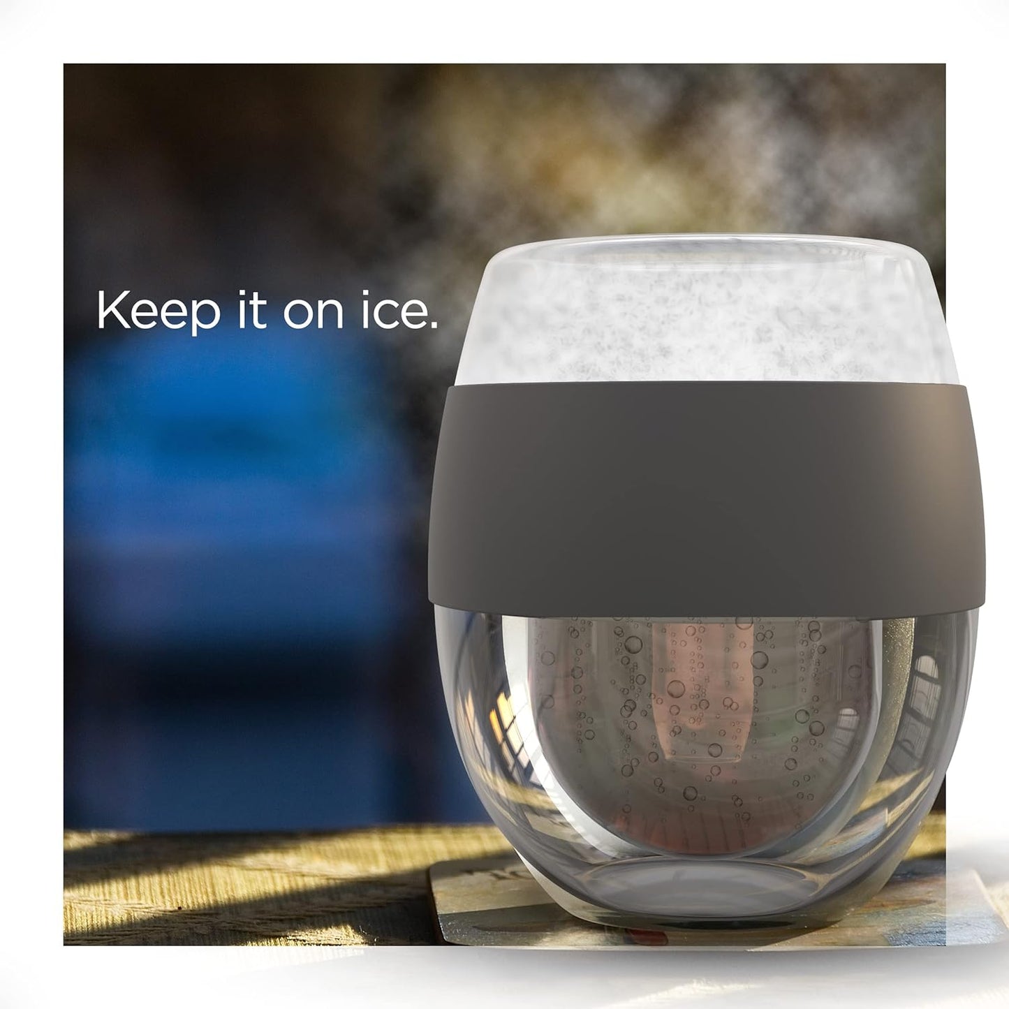 Unique Gift Idea for Wine Lover, Stemless Frozen Wine Glass - Insulated Chiller Freezer Cup, Freezable Liquid-Ice Double Wall (8.5oz) Gifts for Her/Women/Wife (Gift Boxed)