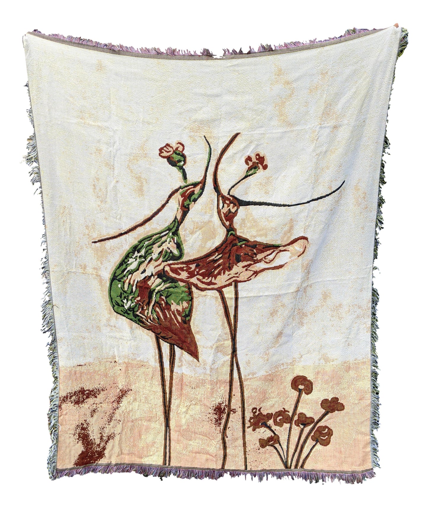 Tache Abstract Art Ballet Dancers Afghan Tapestry Throw Blanket with Fringe (2500)