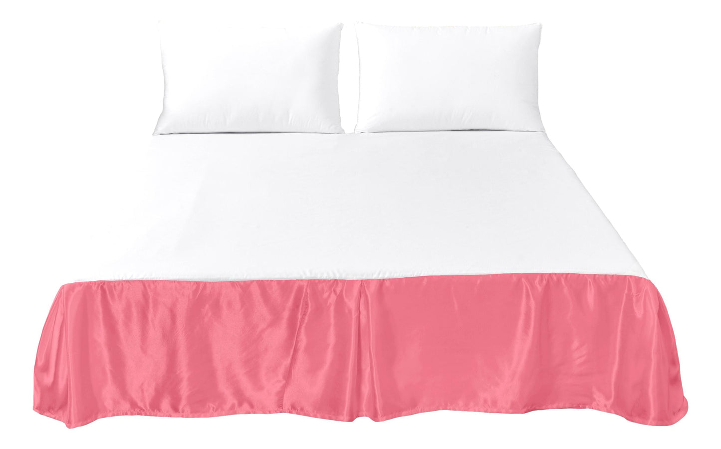 Lustrous Pink Satin Platform Bed Skirt, 14-inch Drop