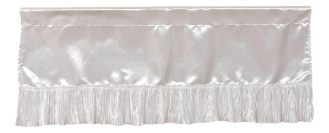 Tache Satin Ruffle Sweet Victorian Window Curtain Tailored Valance 18x52" White (MZ002)