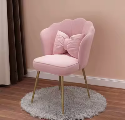 Scandinavian Metal & Flannel Leisure Chair for Modern Spaces