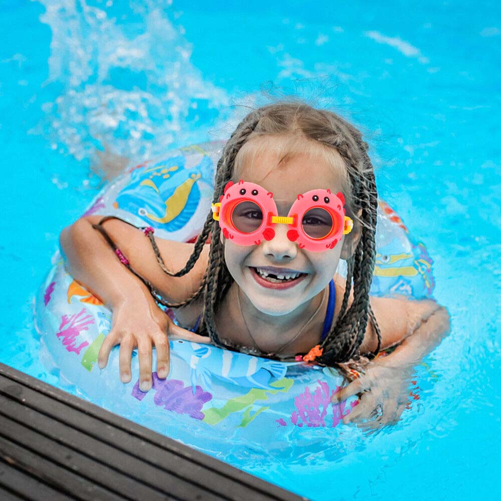 3-Pack Kids Novelty Character Adjustable Swim Goggles, Ages 3+