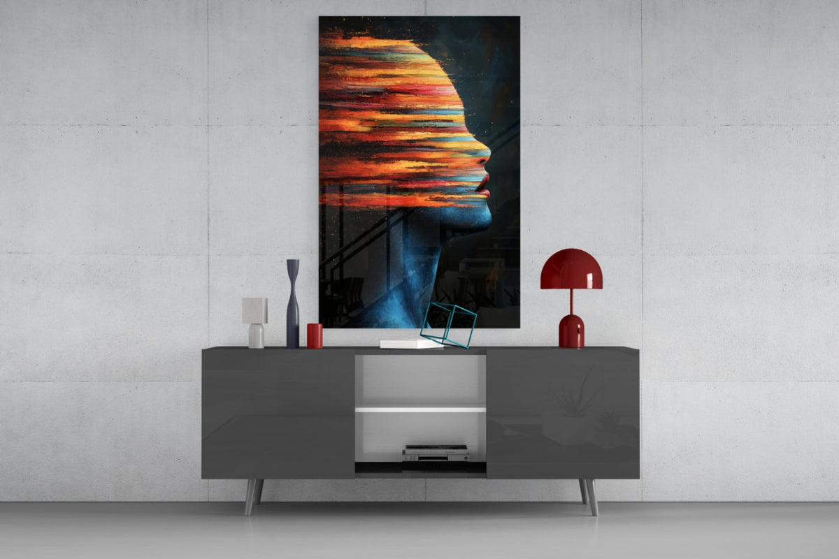 The Face of Colors Glass Wall Art || Designer Collection