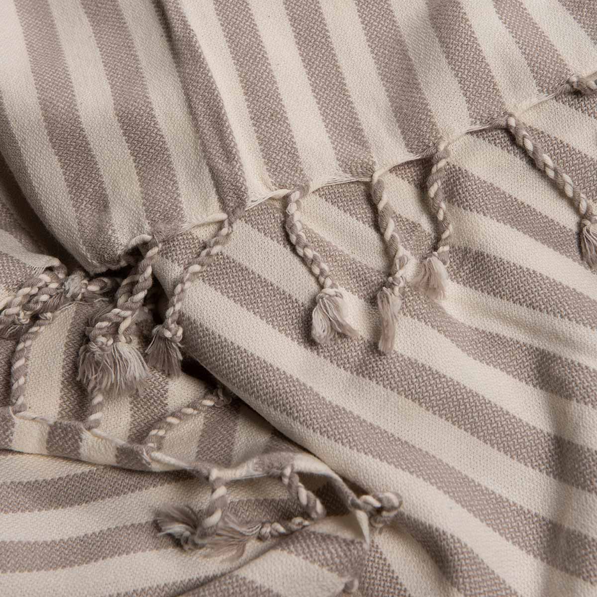 Vertical Striped Turkish Towel with Fringe