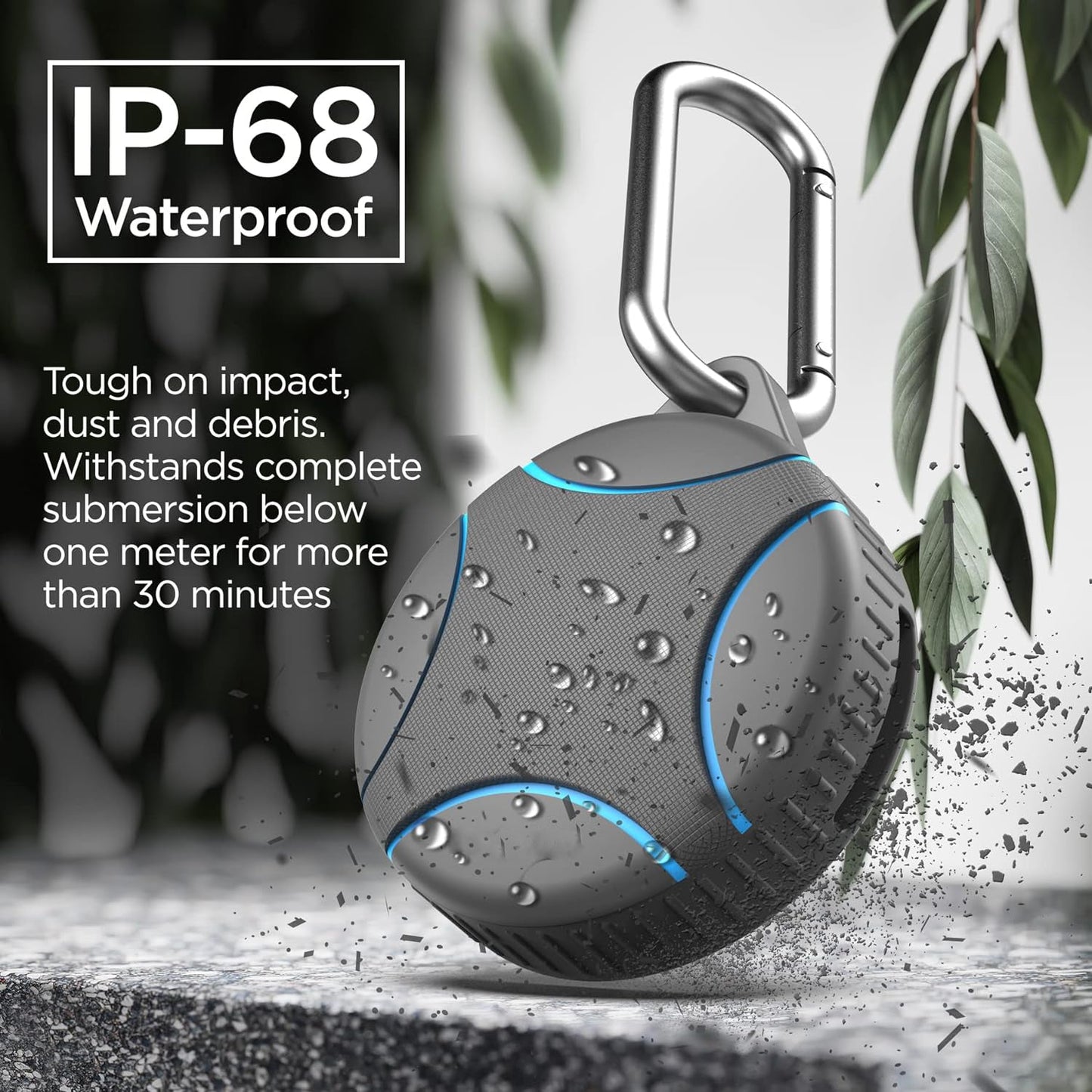 Waterproof Airtag Case Compatible with Apple Airtag Keychain Holder (Blue)