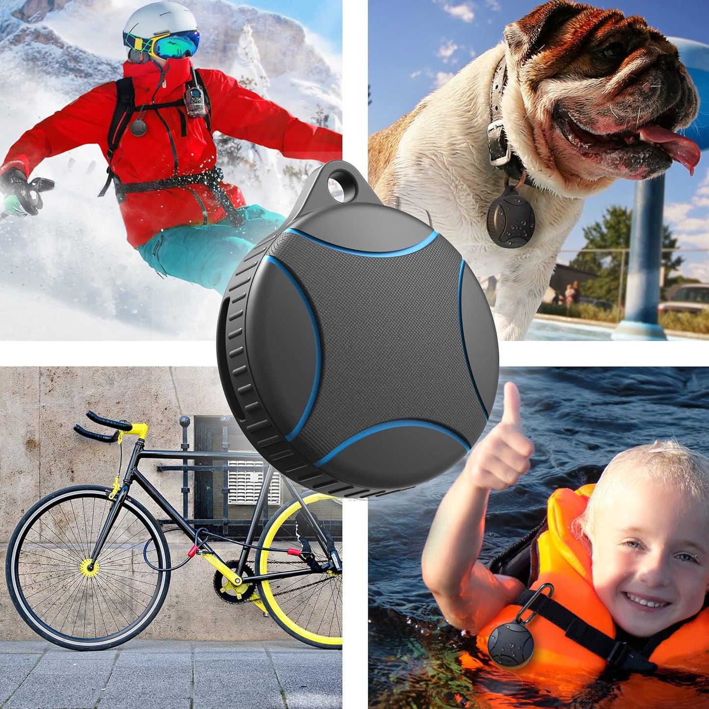 Waterproof Airtag Case Compatible with Apple Airtag Keychain Holder (Blue)