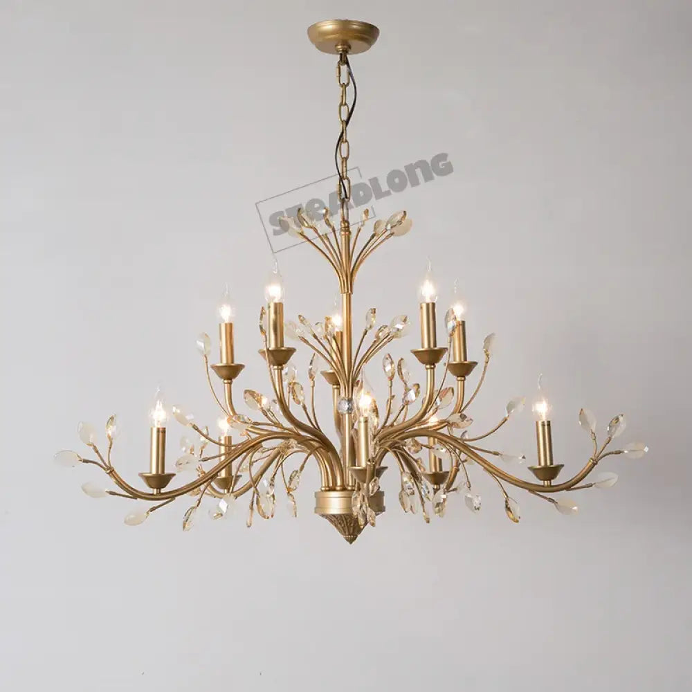 American Modern LED Crystal Ceiling Chandeliers - French Elegance for Living and Dining Spaces