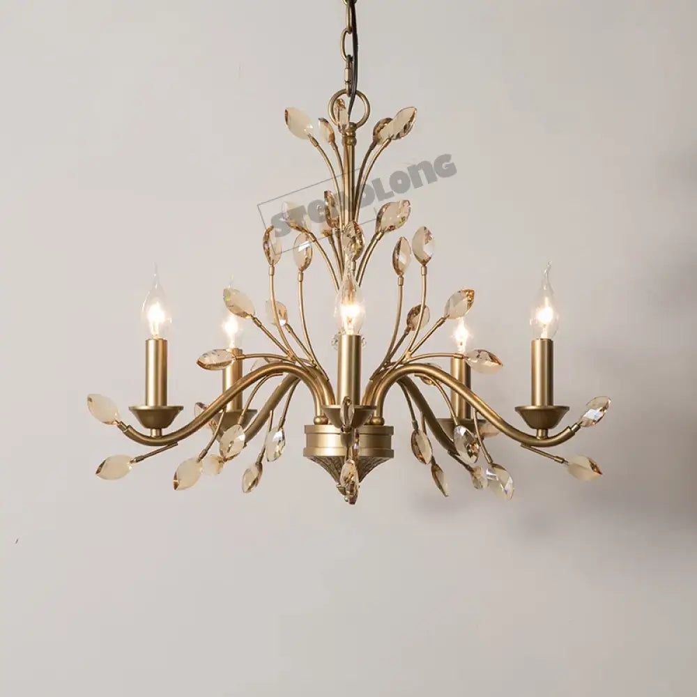 American Modern LED Crystal Ceiling Chandeliers - French Elegance for Living and Dining Spaces