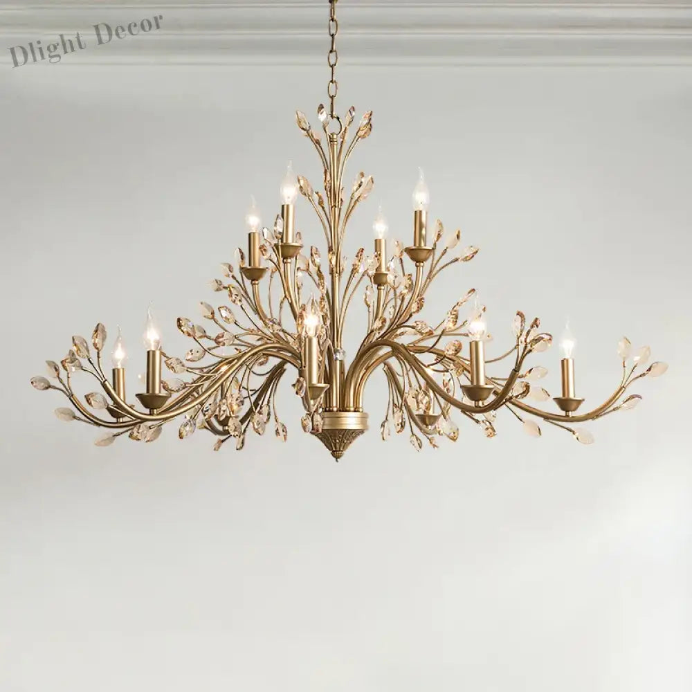American Modern LED Crystal Ceiling Chandeliers - French Elegance for Living and Dining Spaces