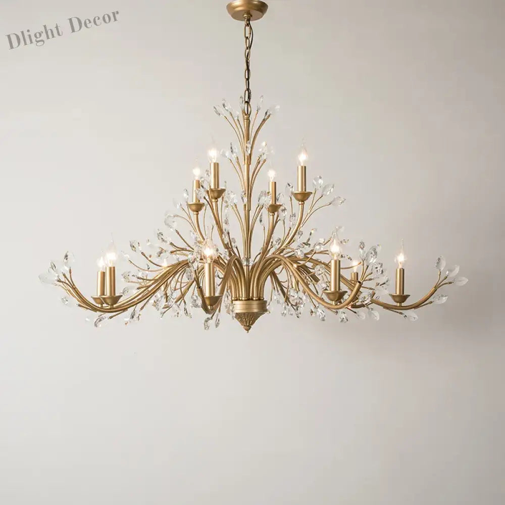 American Modern LED Crystal Ceiling Chandeliers - French Elegance for Living and Dining Spaces