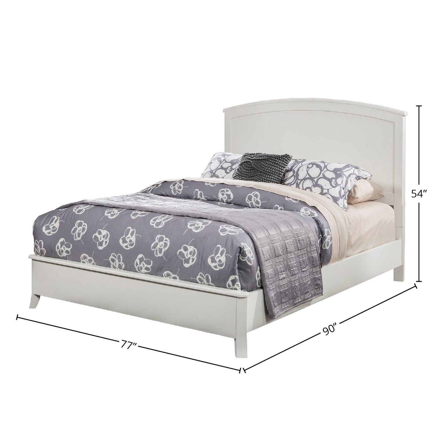 Mahogany Wood Baker Panel Bed, White