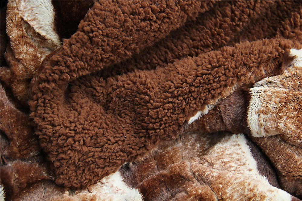Tache Golden Brown Faux Fur Sherpa Throw Blanket (DY01)