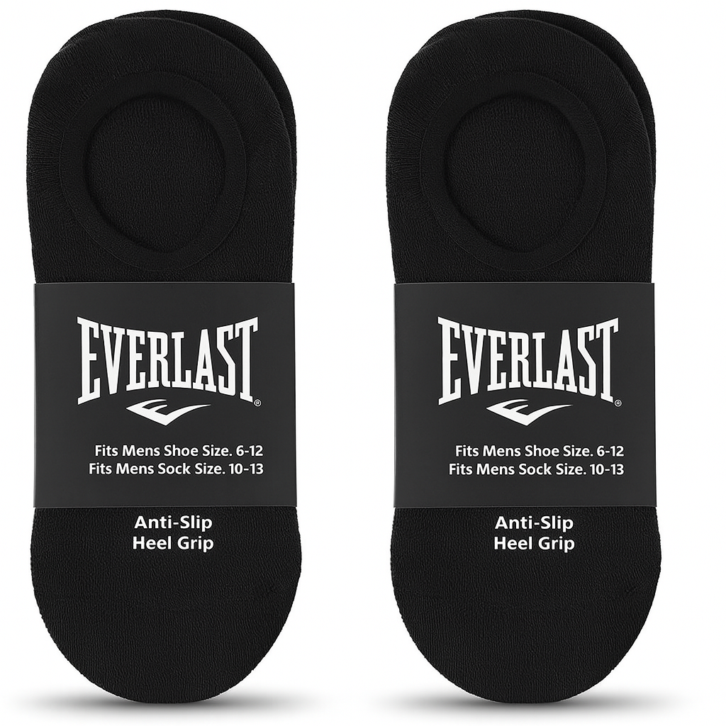 6-Pairs Men’s Everlast Half-Cushion Liner Socks