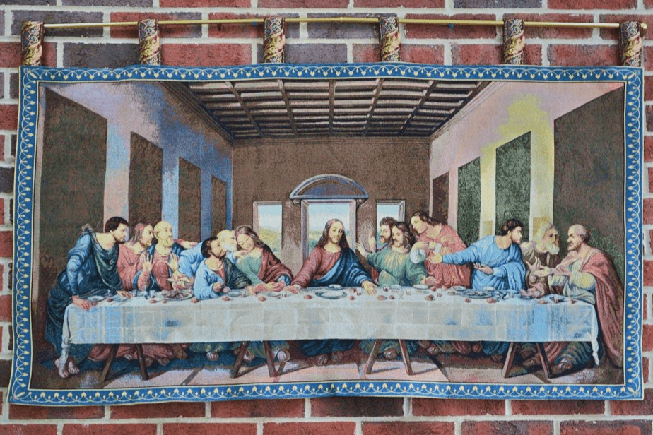 Tache The Last Supper Tapestry Depiction Religious Easter Woven Wall Hanging Art 55 x 27 (9148)