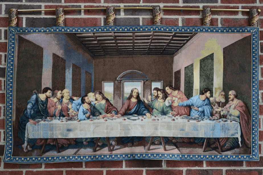 Tache The Last Supper Tapestry Depiction Religious Easter Woven Wall Hanging Art 55 x 27 (9148)