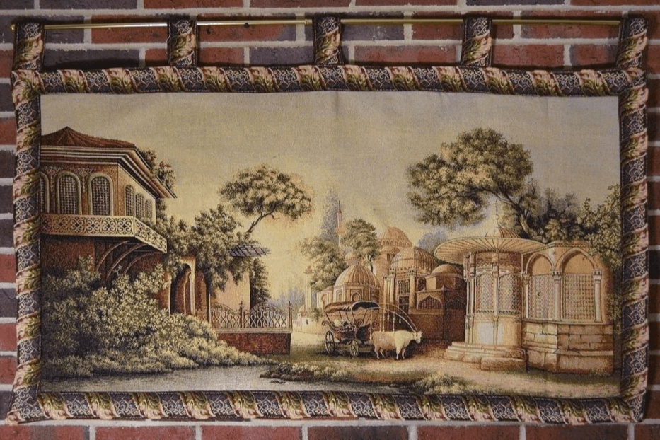 Tache Tapestry Middle Eastern Golden Palace Landscape Wall Hanging Art Mural 27 x 49 (351)