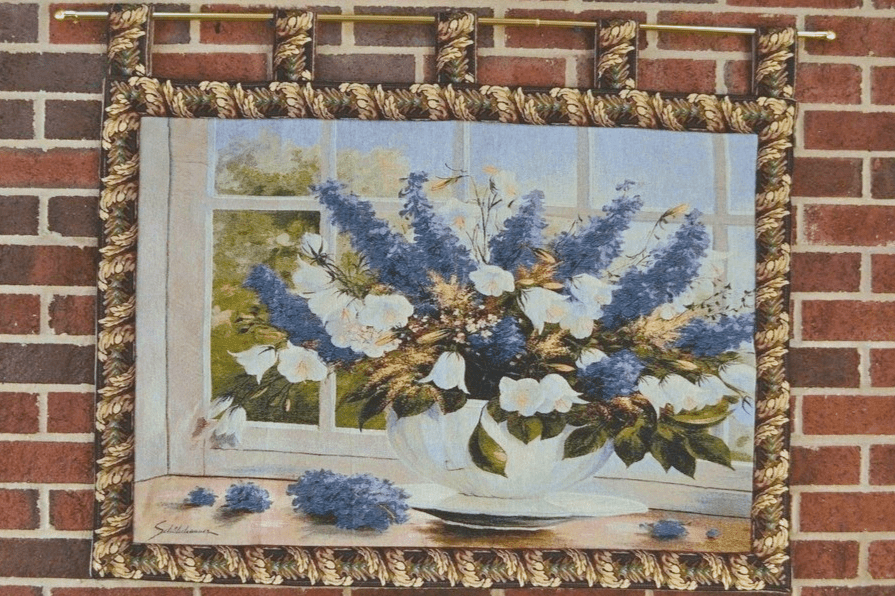Tache Larkspur Tapestry Sunlight Radiance Blue Floral Wall Hanging Art 33 x 24 (13018)