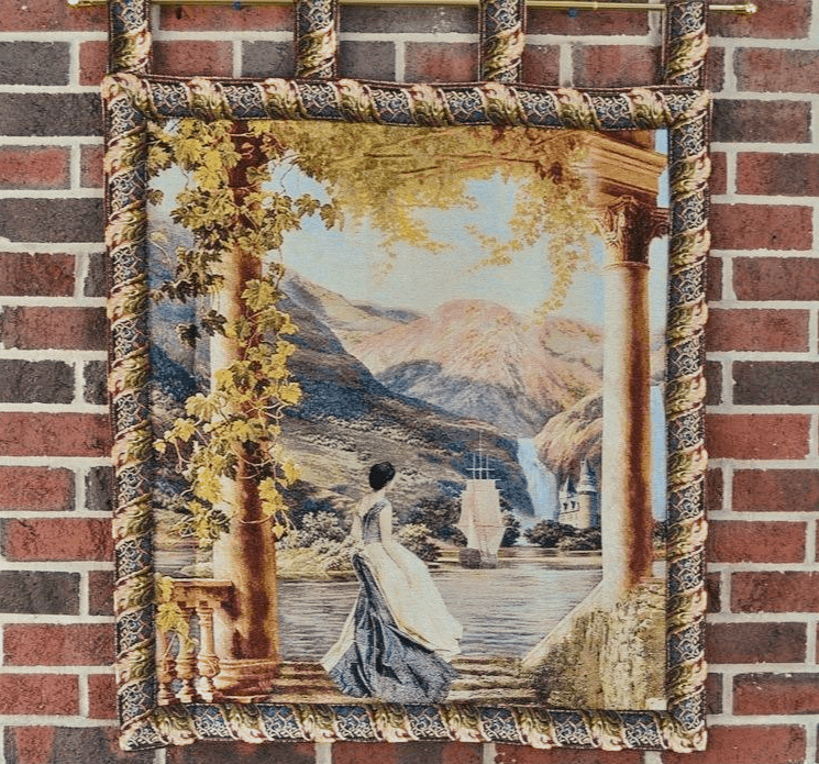 Tache Tapestry Faraway Longing Coastal Mountain Range Wall Hanging Artwork 28 x 31 (13606)