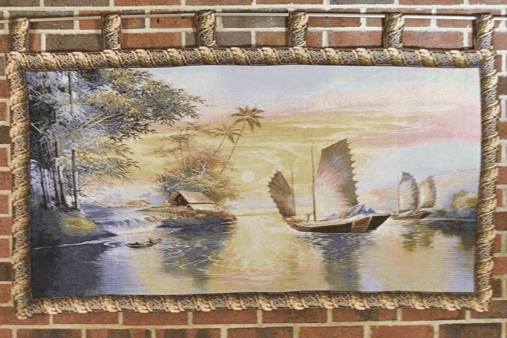 Tache 28 x 55 Exotic Ships on The Horizon Coastal Tapestry Wall Hanging (WH-DB15152)