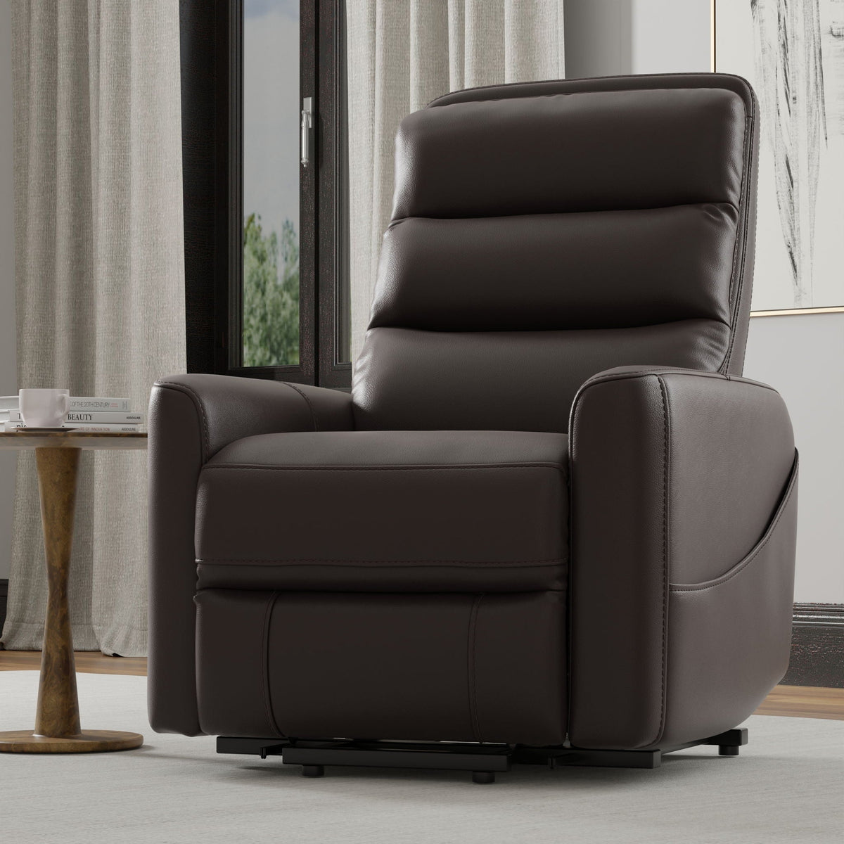 Power Lift Chair with Full Recline and USB Charging - Faux Leather