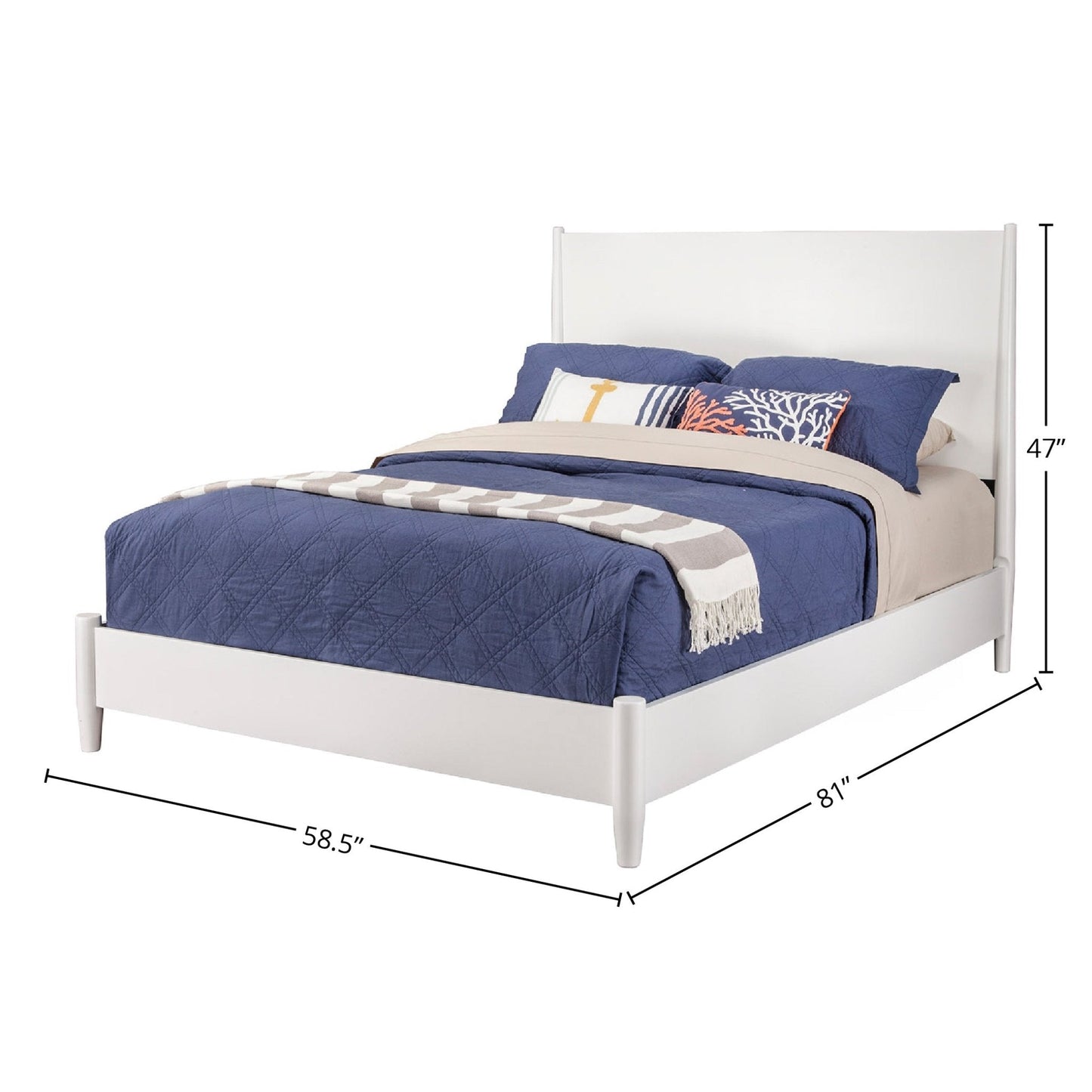 White Platform Bed, Flynn | Contemporary Low-Profile Design