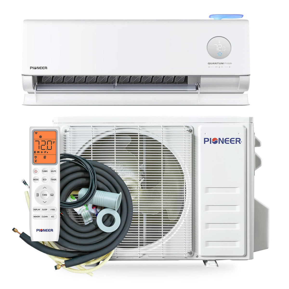 Pioneer Quantum Fresh 12,000 BTU 24 SEER2 High-Wall Ductless Mini-Split Fresh Air Conditioner Inverter Heat Pump Full Set – view 9