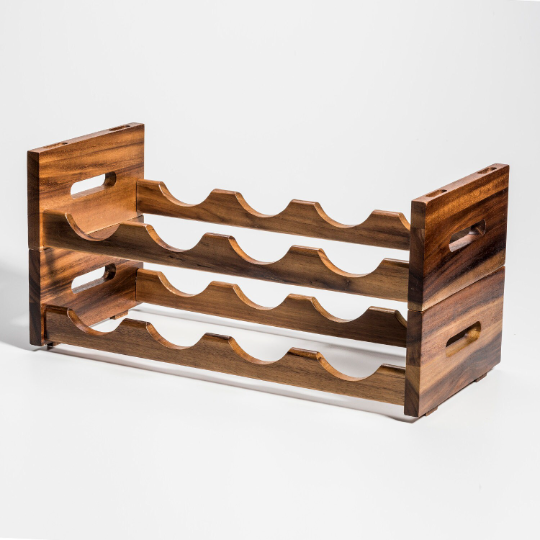 Acacia Wood Stackable 4-Bottle Wine Rack for Countertops – view 2