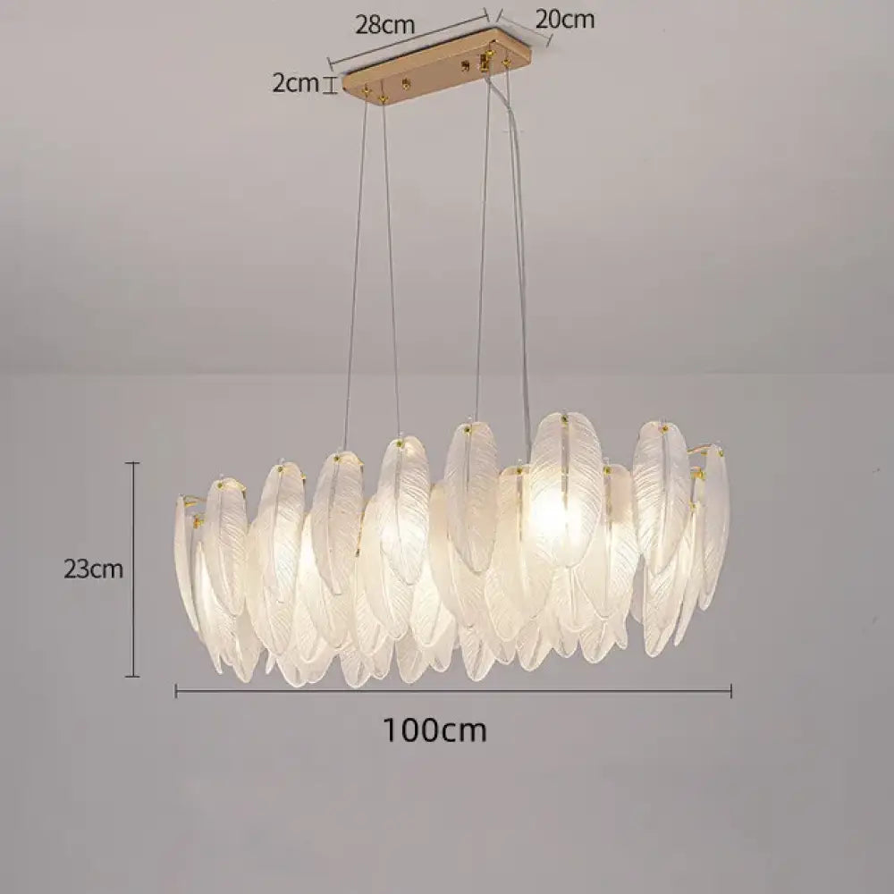 Gold Feather Design Nordic LED Chandelier for Modern Interiors